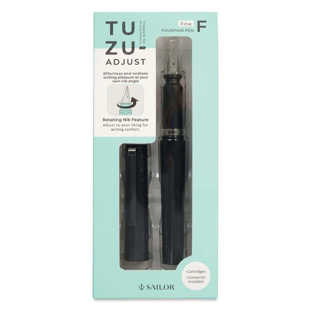Sailor TUZU Adjust Fountain Pen Black Fine Nib 12-0541-220 Rotating Nib Set